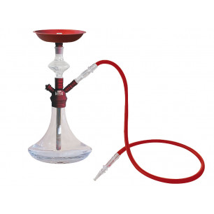 Narghilè Shisha Bulb rosso con 1 tubo altezza cm 52,5