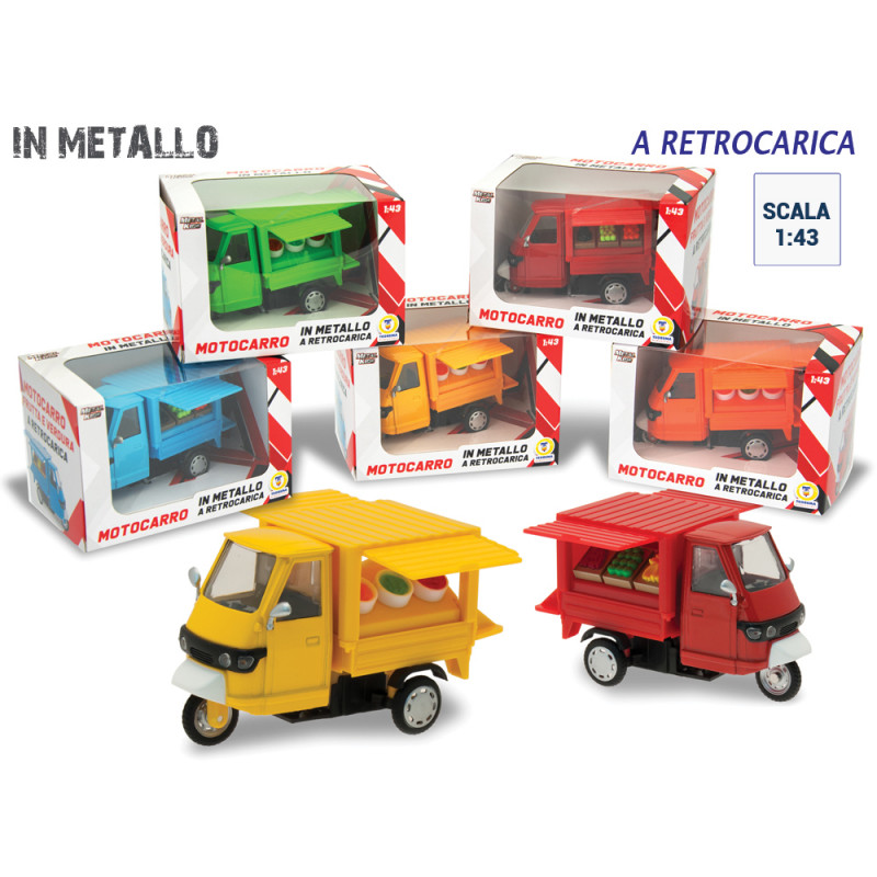 Motocarro in metallo a retrocarica in 5 colori