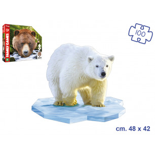 Puzzle Orso bianco 100 tasselli cm. 48x42