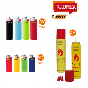 Offerta accendini Bic e gas T-Klink