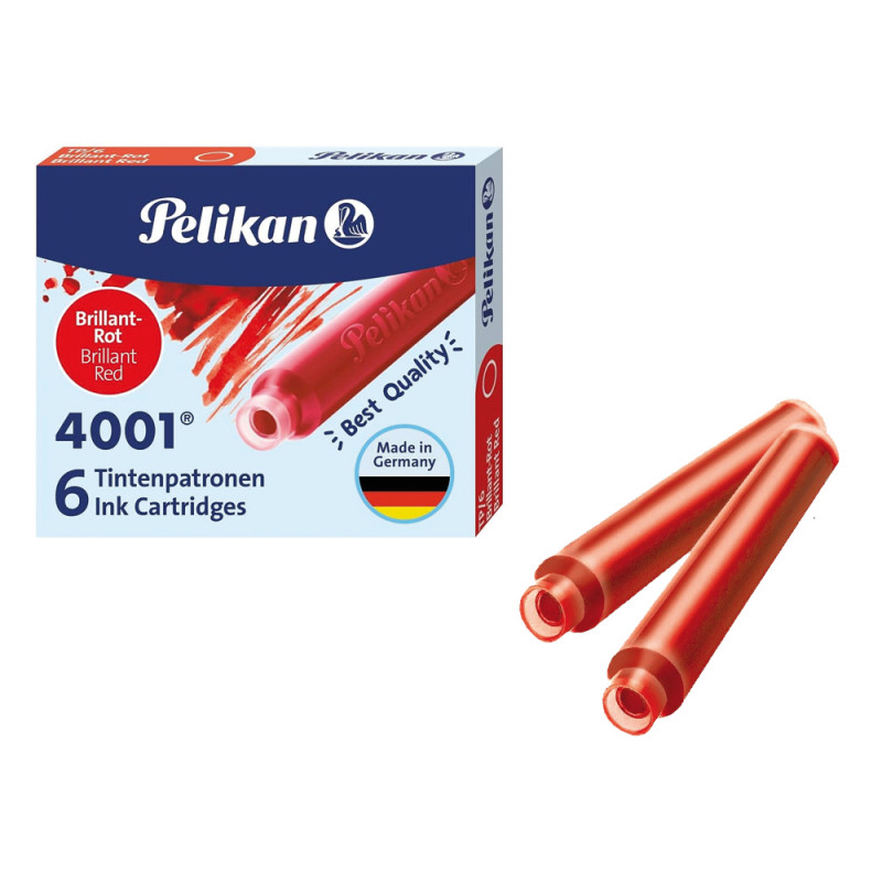 Cartucce Pelikan per stilografica colore rosso