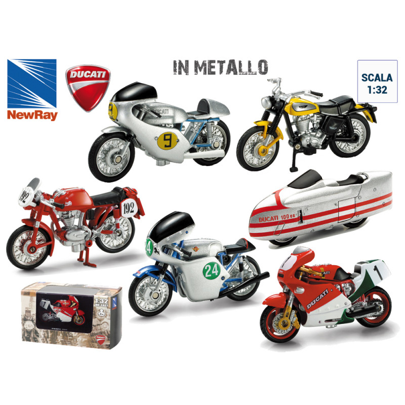 Modellino moto Ducati Historical model scala 1:32 die cast 12 ass.ti