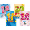 Biglietti compleanno Flowers 18/20 anni con foil