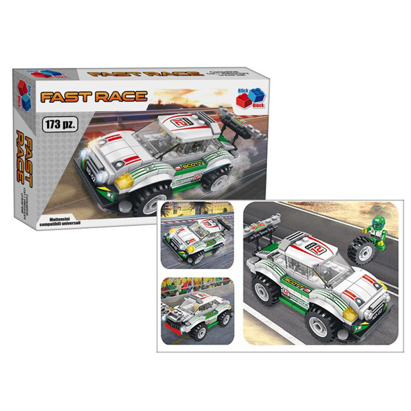 Costruzioni Blick Block auto Super Race Green 173 mattoncini