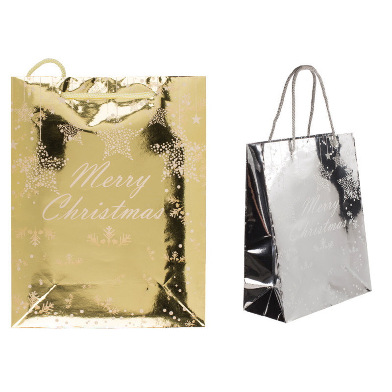 Borsa natalizia in carta Glossy Christmas cm. 18x8x23