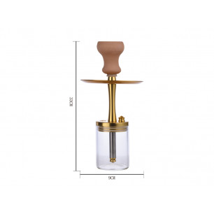 Narghilè Derua oro con 1 tubo altezza cm 34