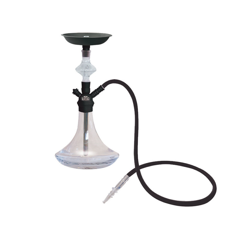 Narghilè Shisha Bulb nero con 1 tubo altezza cm 52,5