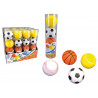 Tubo 4 palline sportive in spugna display 12 tubi