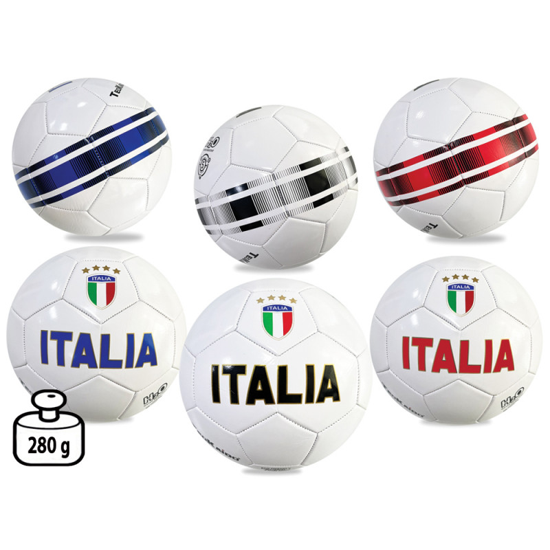 Pallone da calcio Italia in ecopelle cucito  size 5 in 3 ass.ti