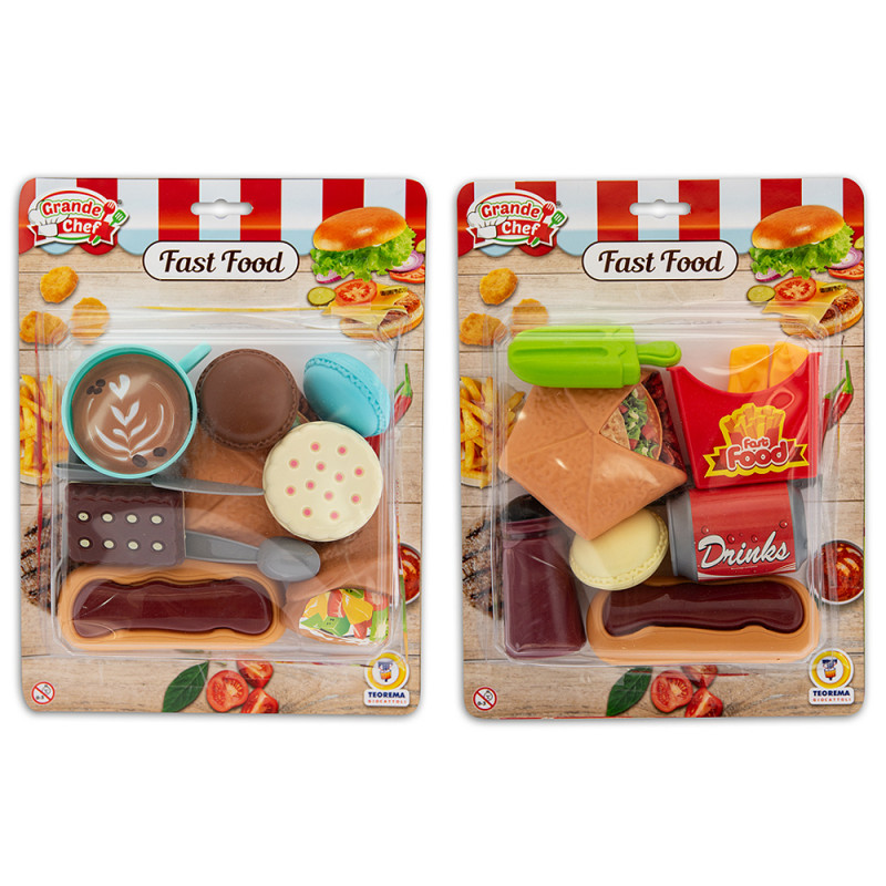 Set fast food e dolcetti in blister 2 ass.ti