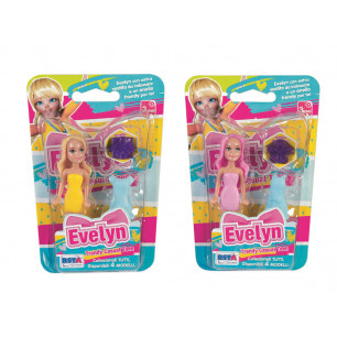 Bambolina mini Evelyn in blister con cambio vestiti