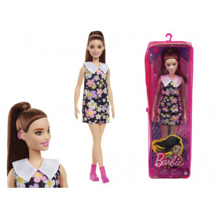 Barbie Fashionistas n. 187 con apparecchio acustico e vestito nero a fiorellini