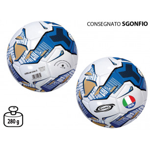 Pallone da calcio Stripe azzurro in ecopelle cucito size 5 SGONFIO