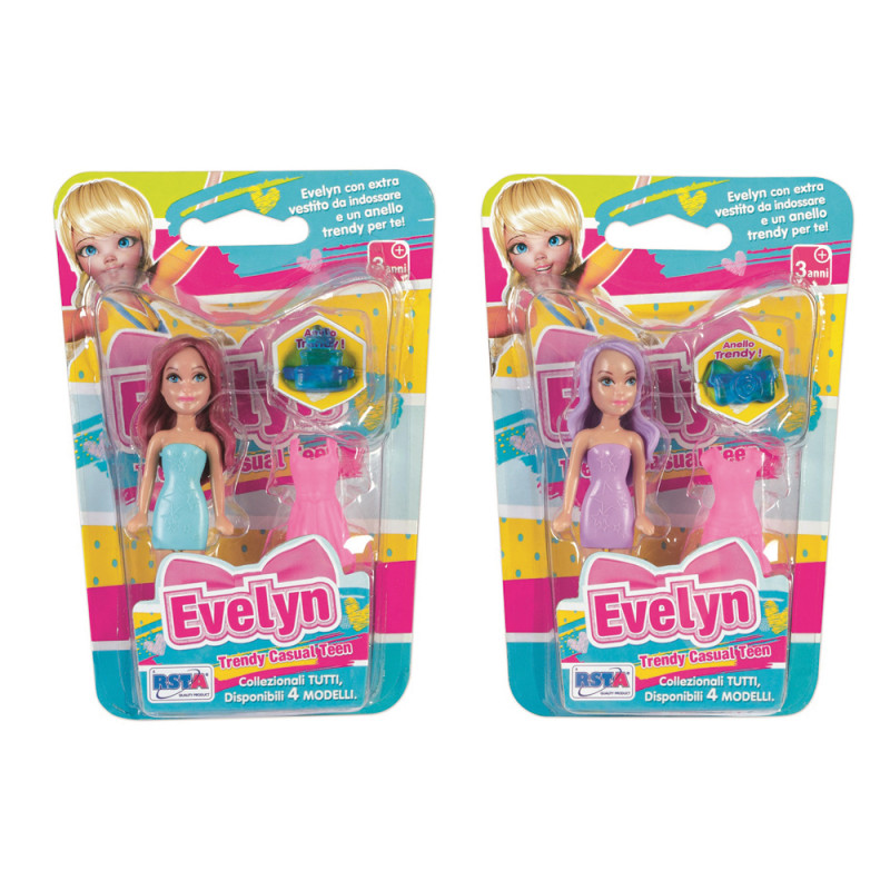 Bambolina mini Evelyn in blister con cambio vestiti