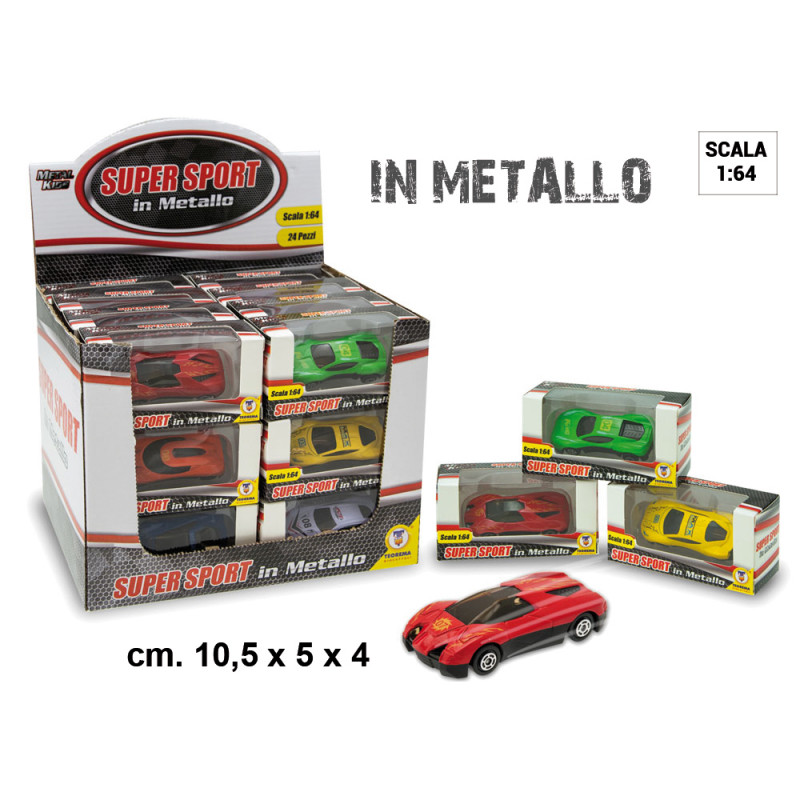 Display 24 auto a ruota libera in metallo 8 modelli