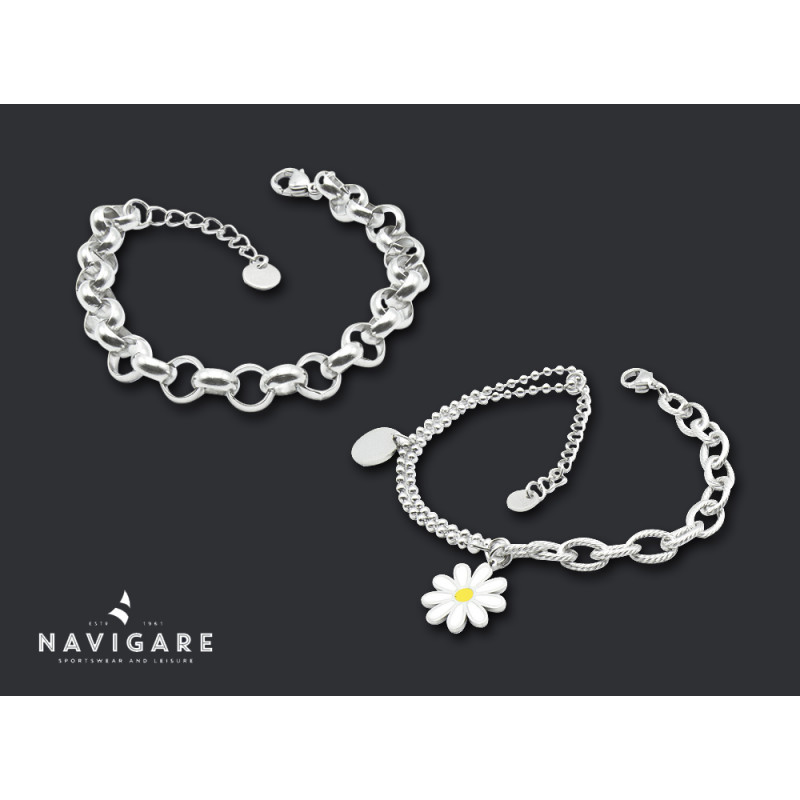 Bracciale Navigare Donna con fiore e maglia alta