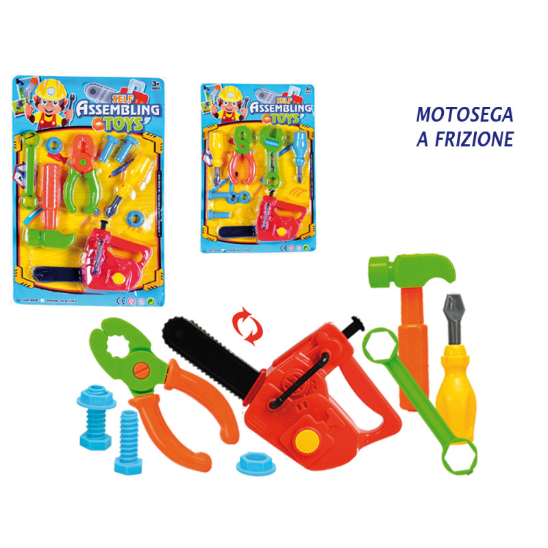 Set attrezzi con motosega a frizione 2 ass.ti