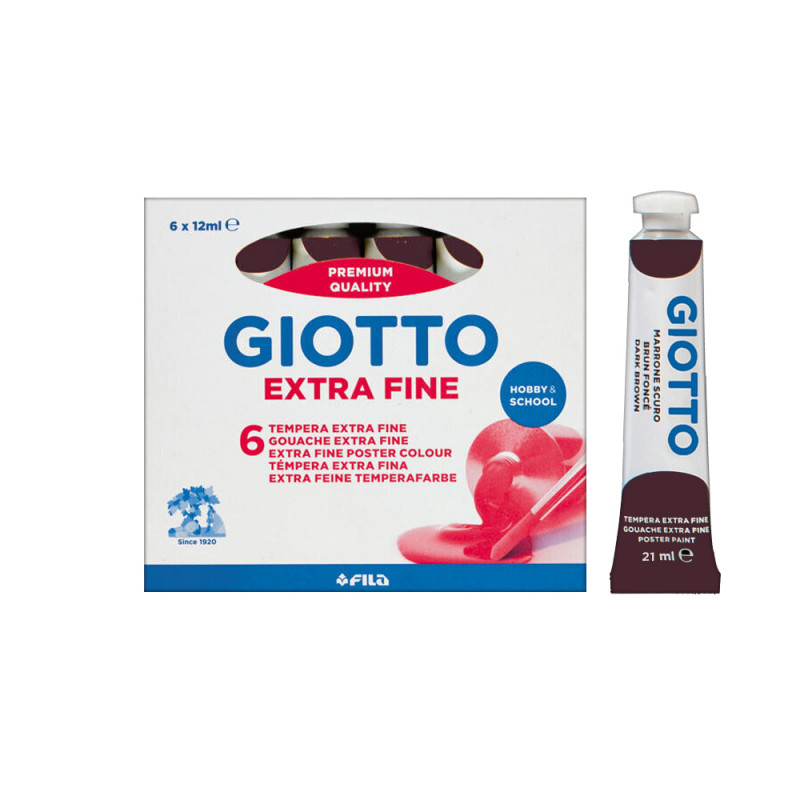 Tempere Giotto in tubetto Marrone scuro da 12 ml