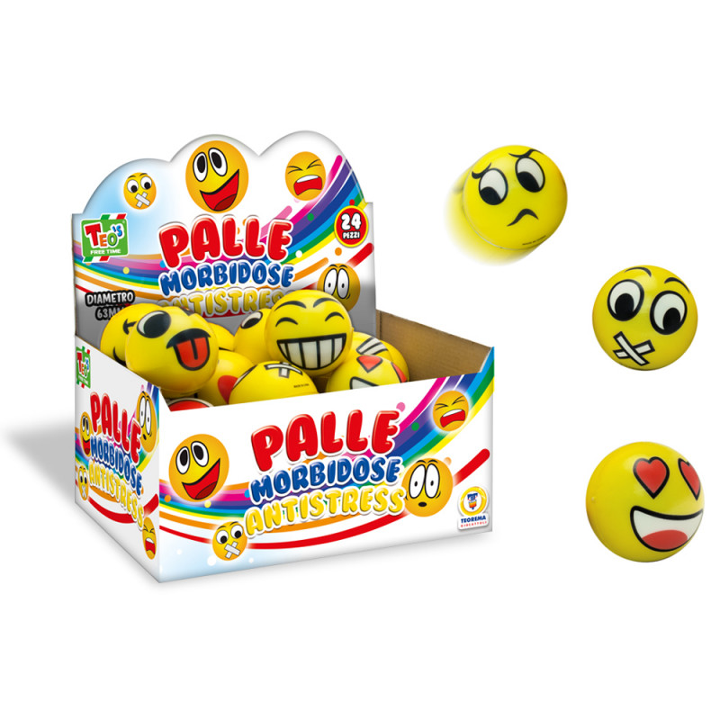 Palline smile antistress display 24 pz