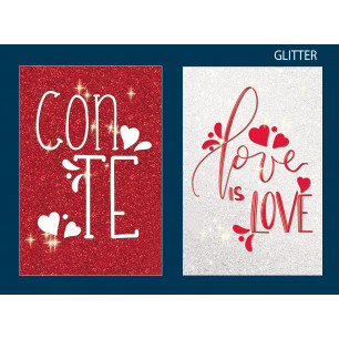 Biglietti d'amore con glitter