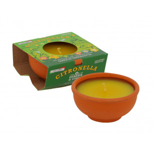 Candele citronella in terracotta diametro 7,7 cm