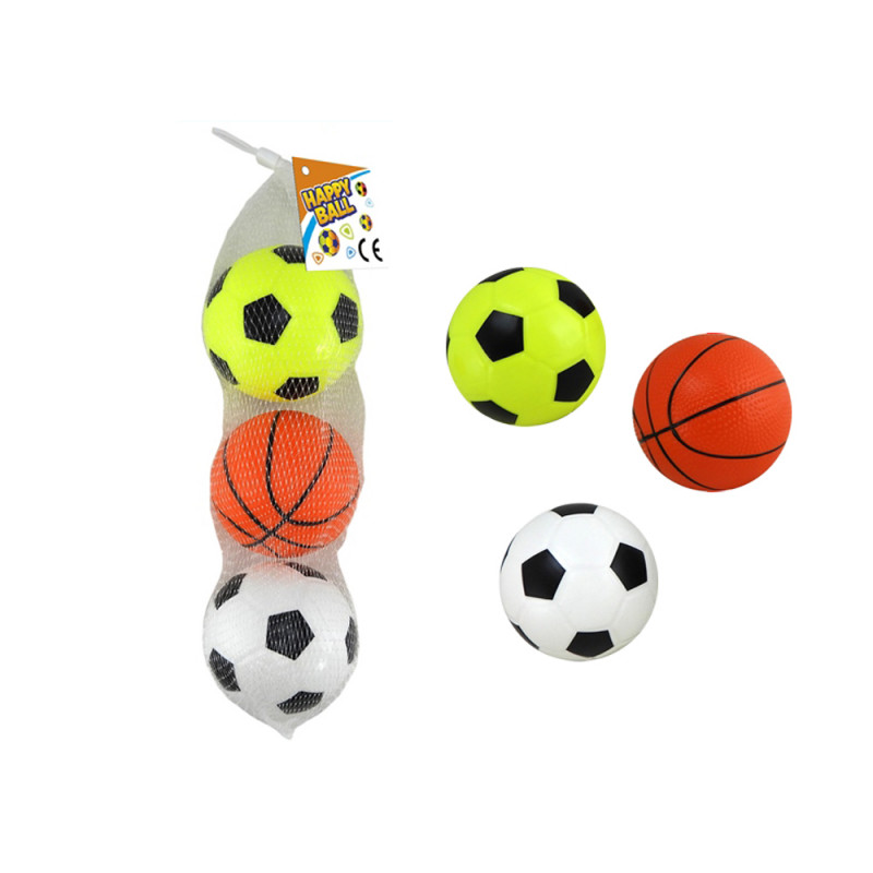 Set 3 palline sport cm. 7,5 in rete