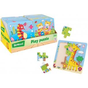 Display 36 mini puzzle in legno con 9 tessere