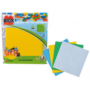 Set 4 piastre Blox compatibili cm. 25 x 25