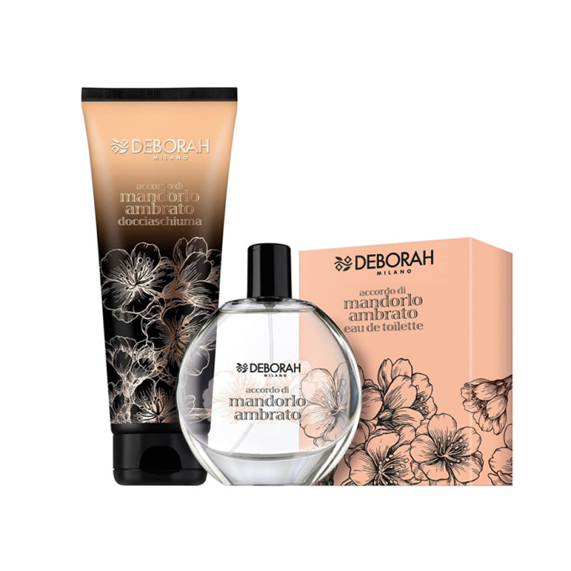 Set Regalo Deborah Mandorlo ambrato con 1 Eau de toilette 100ml e 1 doccia schiuma 250 ml