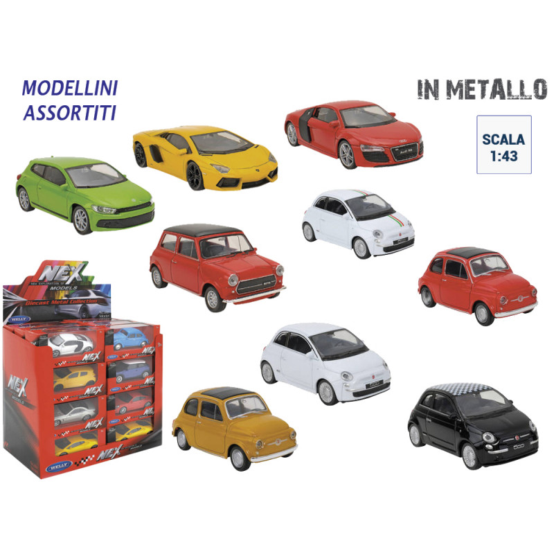 Modellini Welly auto die cast 1:43 con licenza display 24 pz