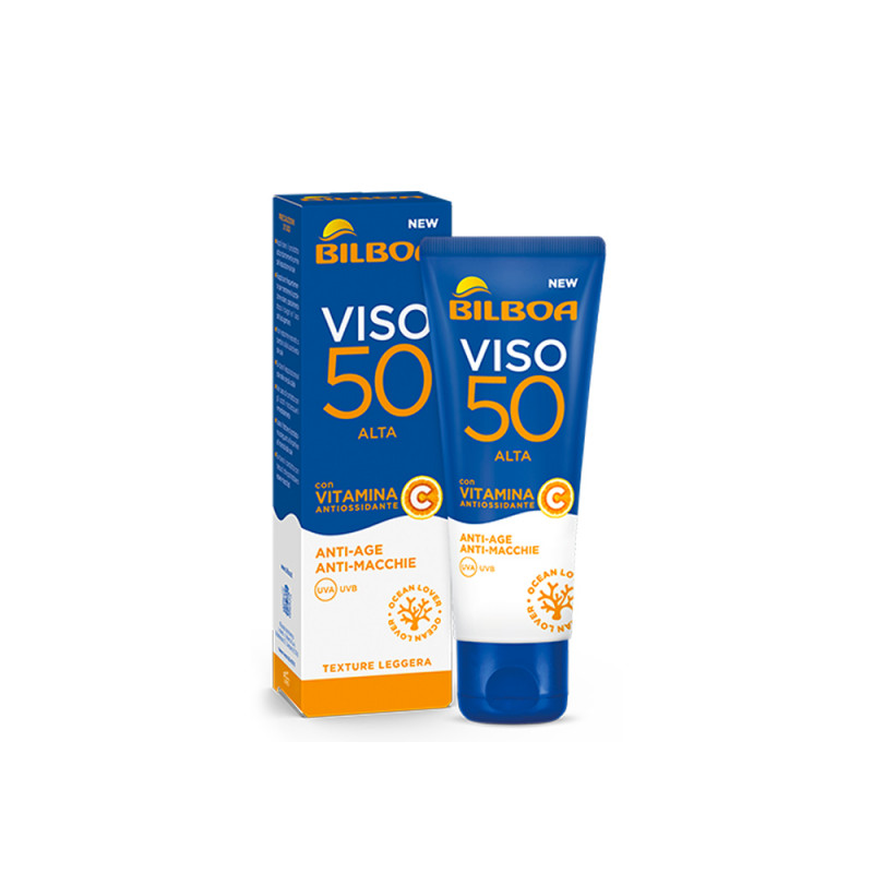 Crema solare Bilboa Burrocacao viso FP50 da 50 ml