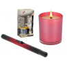 Set Candela profumata in vetro Imperial red con accendigas