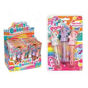 Blister 3 tubi bolle di sapone Pony 30 ml display 12 set