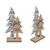 Coppia di abeti in legno Merry Christmas cm. 25,5