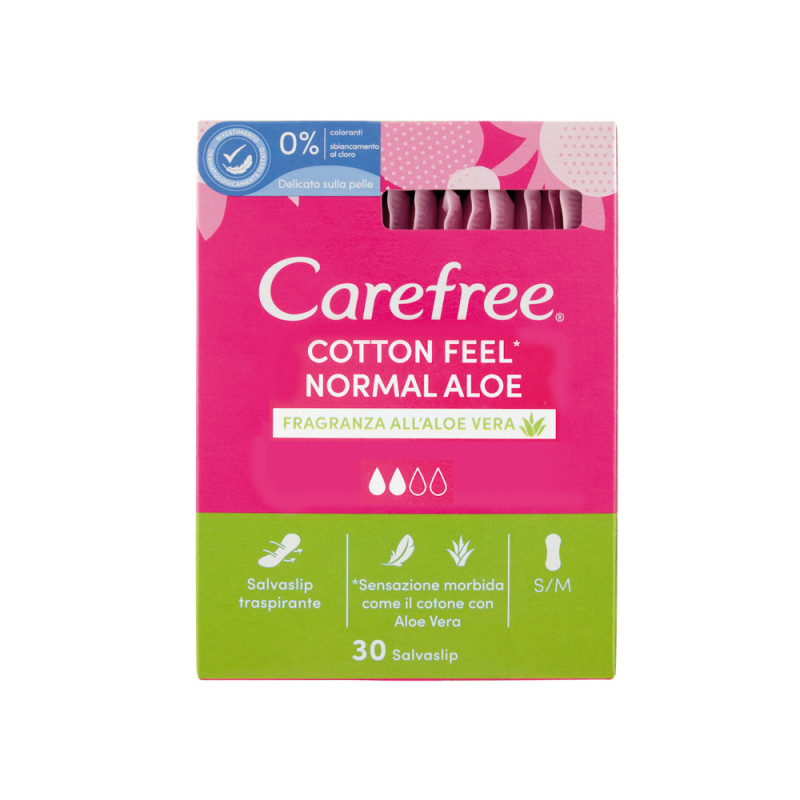 Salvaslip Carefree aloe astuccio da 30 pz ripiegato prezzo ad astuccio