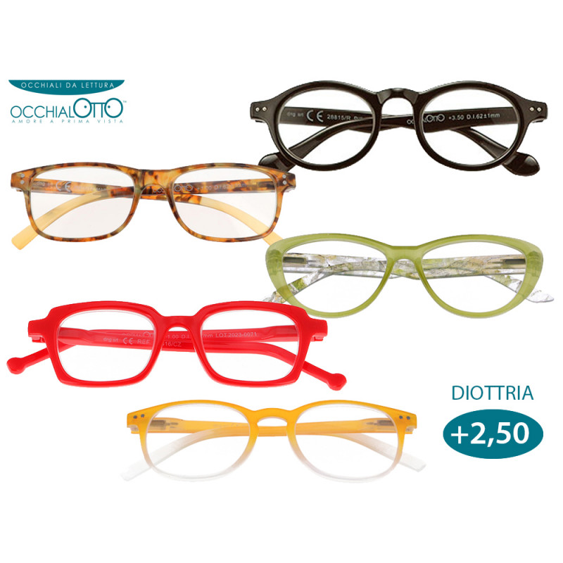 Occhiali da lettura Occhialotto assortiti diottria 2.5 ricarica 5 pz