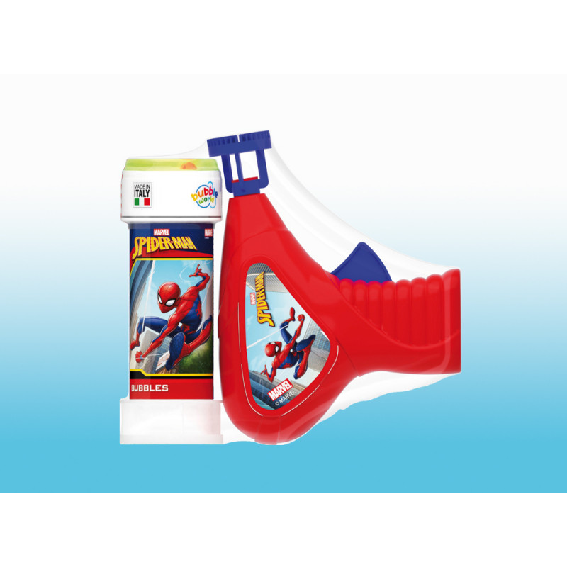 Pistola bolle meccanica Spiderman con ricarica 60ml.