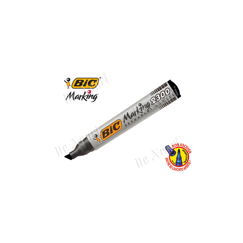 Marker Bic Permanent nero Punta Scalpello