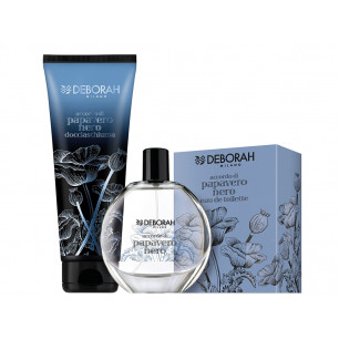 Set Regalo Deborah Papavero nero con 1 Eau de toilette 100ml e 1 doccia schiuma 250 ml