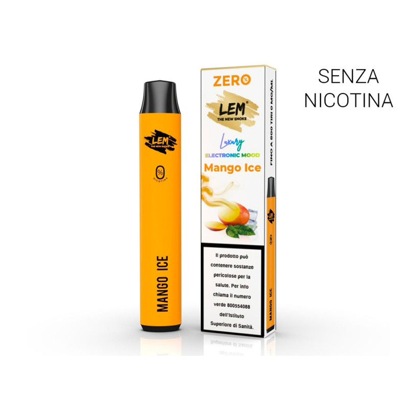 Sigaretta elettronica usa e getta LEM MANGO ICE senza nicotina 2 ml