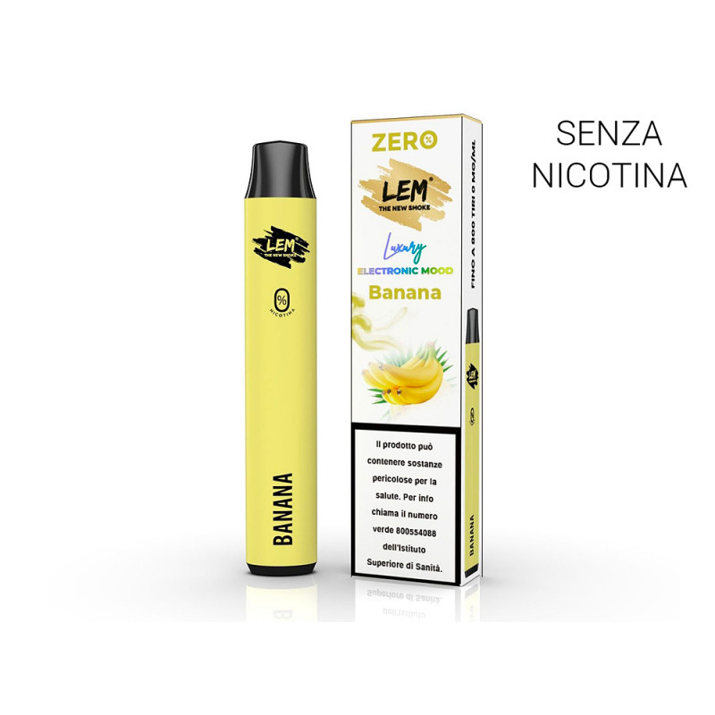 Sigaretta elettronica usa e getta LEM BANANA senza nicotina 2 ml