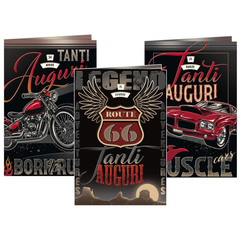 Biglietti Auguri maschili Garage con rotella