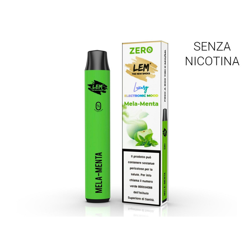 Sigaretta elettronica usa e getta LEM MELA MENTA senza nicotina 2 ml