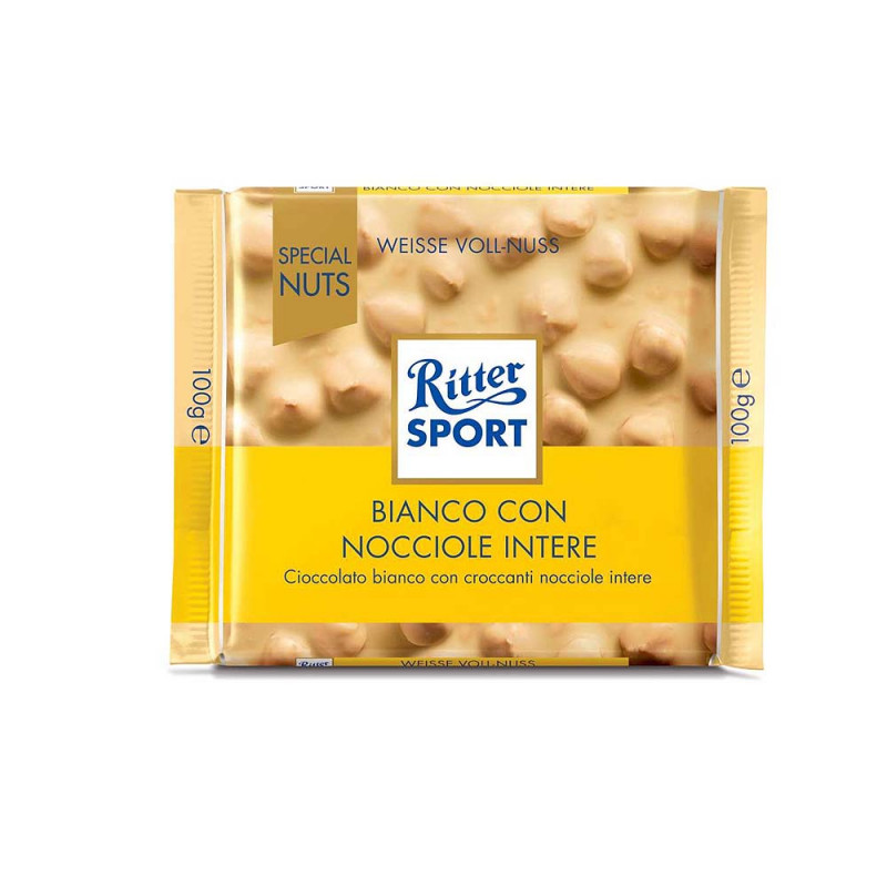 Tavolette Ritter sport Bianco Nocciole intere da 100 g