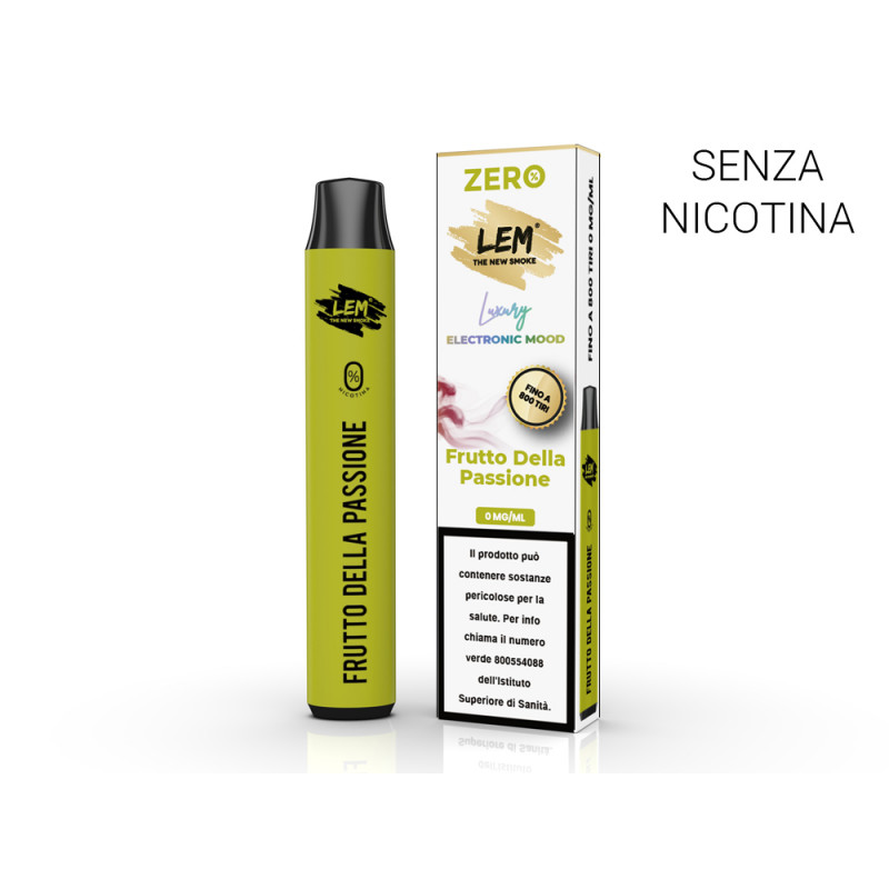 Sigaretta elettronica usa e getta LEM FRUIT PASSION senza nicotina 2 ml