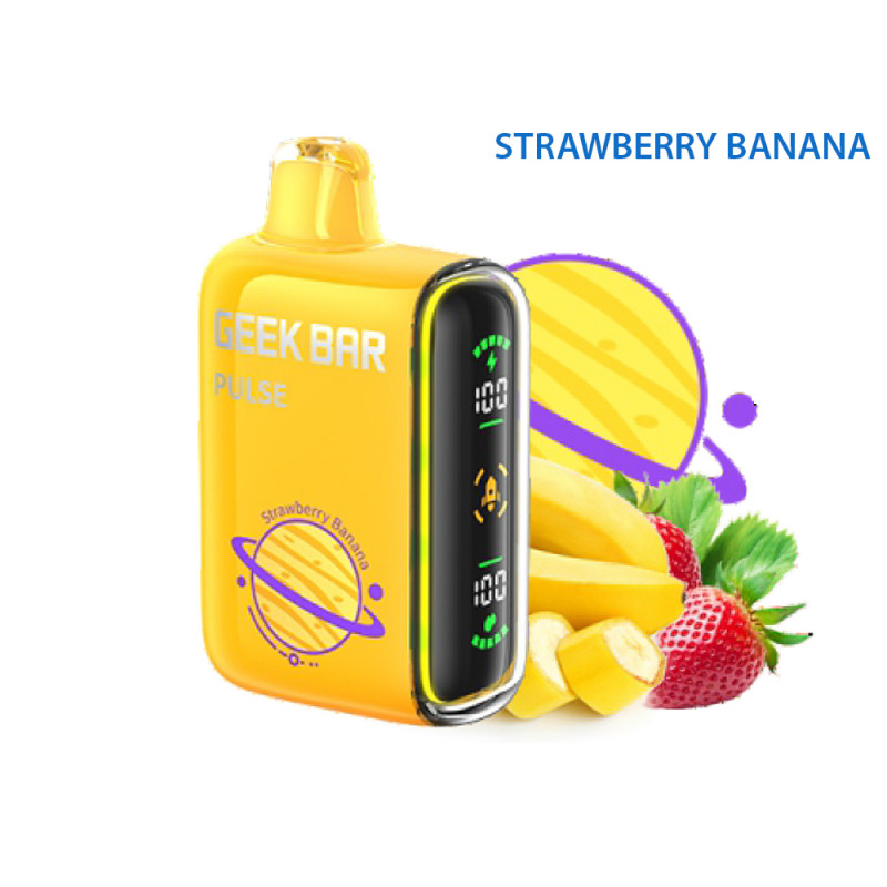 Sigaretta elettr usa e getta GEEK BAR PULSE Strawberry Banana zero nicotina 16 ml