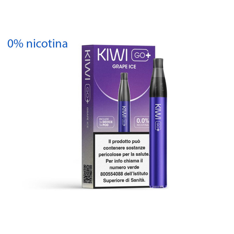 Kiwi Go Plus Starter Kit ZERO NICOTINA Grape Ice 2 ml