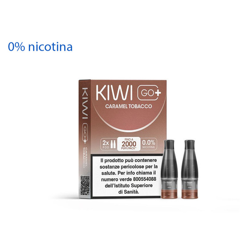 Kiwi Go Plus 2 Pod monouso ZERO NICOTINA Caramel Tobacco 2 ml