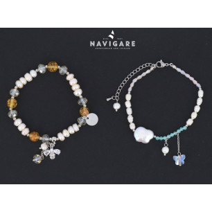 Bracciale Navigare donna con perle e condoli mod B