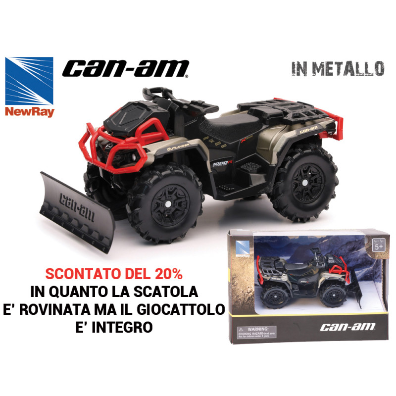 Modellino quad Can-Am Outlander die cast con pala SCATOLA DANNEGGIATA